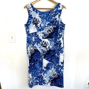 Maya Brooke Floral Shift Dress Size 14 Sleeveless Midi